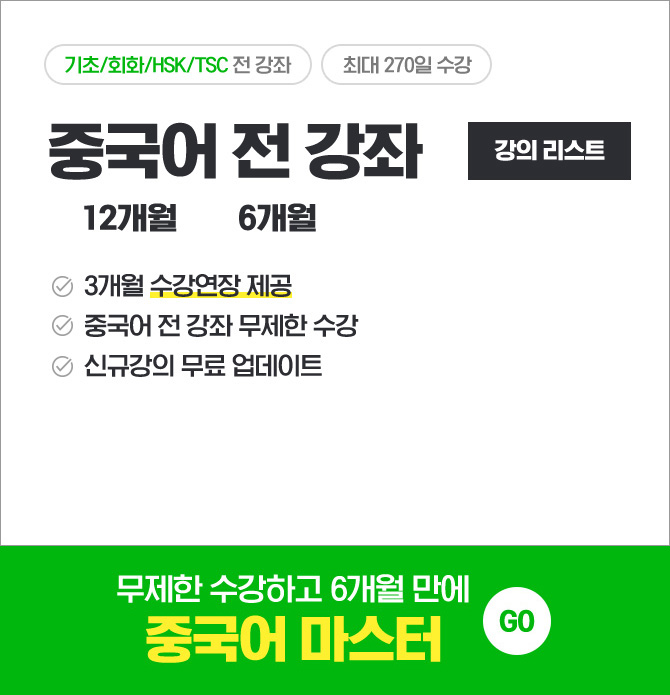 중국어 전 강좌 6개월