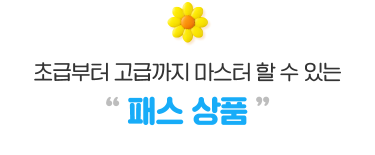 초급부터 고급까지 마스터 할 수 있는 패스 상품